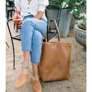 Sseko Designs woven bucket bag